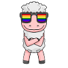 Gay Rainbow - Mouton avec lunettes