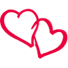 Linked hearts Her and me