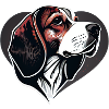 Beagle-Hund im Herzen