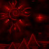 SUN AND RED PYRAMIDS