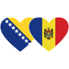 Bosnia Moldova Flag Heart