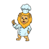 Cartoon Lion Cook