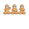 Three sloths at Reiki