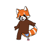 Red panda with prosthetic leg