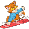 Snowboarder Katze