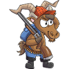 Steinbock Jäger / Steinbock mit Jagdgewehr