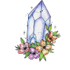 Aesthetic crystal and flowers