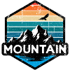 Retro Mountain Ridge Sunset