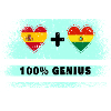 Spain and Bolivia flag 100% genius