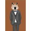 Capibara in abito tshirt / ritratto di roditore