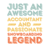 Accountant snowboarding retro