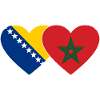 Bosnia Morocco Flag Heart