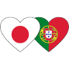 Japan Portugal Flag Heart