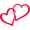Linked hearts Him me