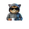 Morgenmuffel Kaffeetrinker Katze Kaffee