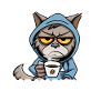 Morgenmuffel Kaffeetrinker Katze Kaffee