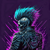 Synthwave Zombie Skull