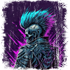 Synthwave Zombie Skull
