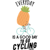 Pineapple rides a bike