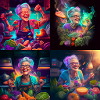 Grandma with tattoos cooking
