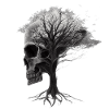 Skull with tree