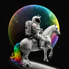 Astronaute à cheval dans l’espace