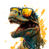 cool dinosaur with sunglasses