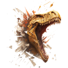 Dino agressif perce un mur.