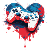 Heart gamepad design - Gamer gift