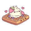 Cute Waffle And Ice Cream
