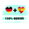 Spain and Germany flag 100% genius