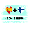 Espanjan ja Suomen lippu 100% nero