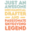 Technical draughtsman skydiving retro