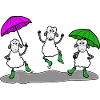 Dancing sheep with umbrella