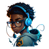 Digital gaming character with headset