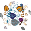 Feuilles en bleu