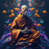 Buddhistischer Mönch meditiert