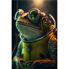 cute frog astronaut