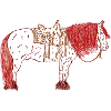 Pferd mit Sattel