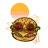 Funny Retro Burger