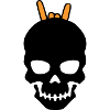 Crâne de symbole métallique