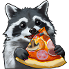 Pizza-loving raccoon