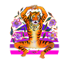 Yoga Tiger aime les fleurs