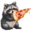 Pizza-liebender Waschbär
