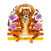 Yoga Tiger loves flowers