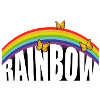 RAINBOW lettering with butterflies