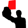 Referee shows red card