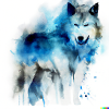 Aquarell Wolf