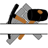 Pflastererlogo mit transparenter Stange dazwischen