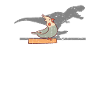 Schreiender Nymphensittich mit Dinosaurierschatten -